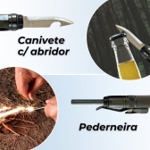 Caneta Tática Multifuncional 6 Funções Bússola Faca e Mais