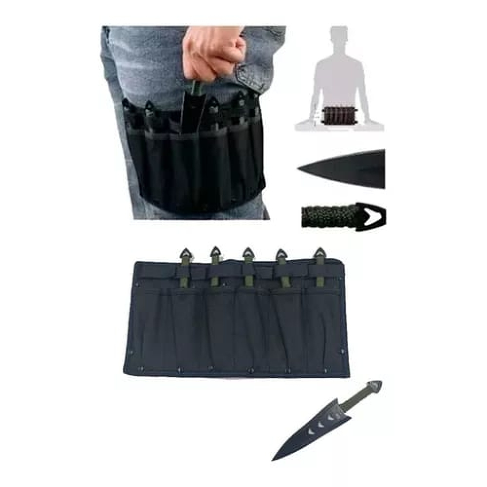 Kit 6 Facas De Arremesso Com Bainha Para Luatek Yf-002