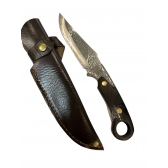 Faca Cabeça De Cobre Em Alto Relevo 24cm Churrasco Multiuso C/ Bainha De Couro FD04
