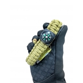 Pulseira + Canivete + Bússola + Pederneira Verde Militar