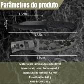 Faca Tática de Sobrevivência 27,5cm Aço Inox e Cabo em Polímero ABS – SA30