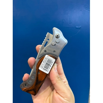 Canivete Automático Aço com Madeira MK 1148