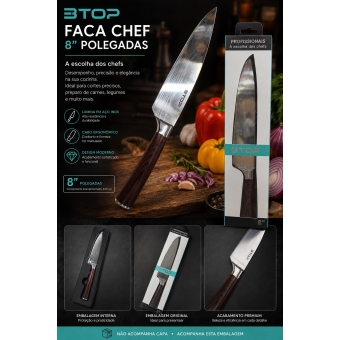 Faca Profissional Cozinha 8 polegadas BTOP 17097
