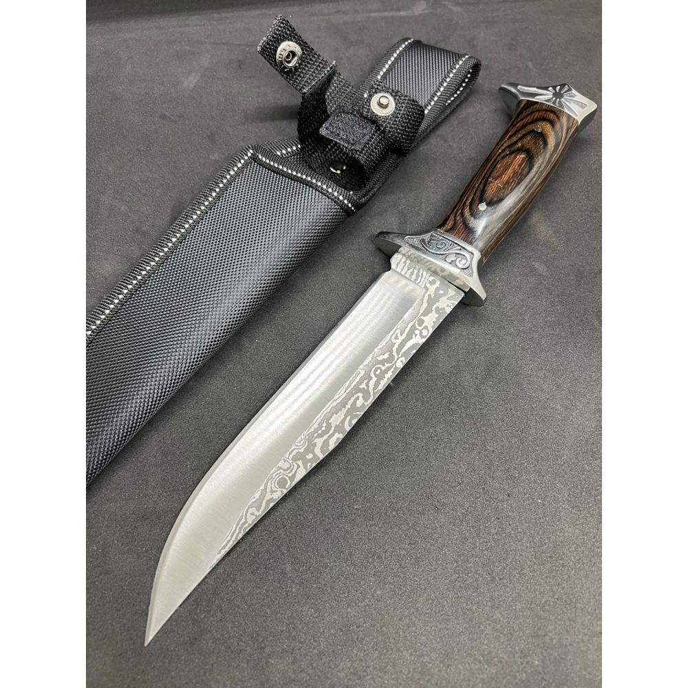 Faca Churrasco Artesanal Full Tang Afiada Bainha CY60