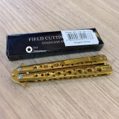 Canivete Butterfly Borboleta Dourado Gold C/clip 1173