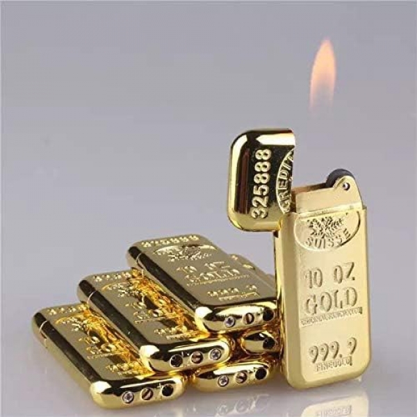 Isqueiro Recarregavel Gas luxo Gold