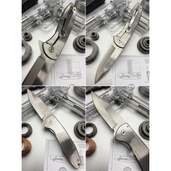 Canivete  Semi Automático Aço Inox Com Clip EDC 18cm TB-2350