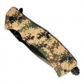 Canivete Camuflado Com Quebra Vidro E Pederneira Caça Pesca D02