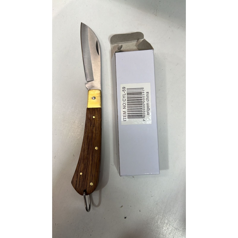 Canivete Pica Fumo Cabo Madeira Agro Manual CYL-59