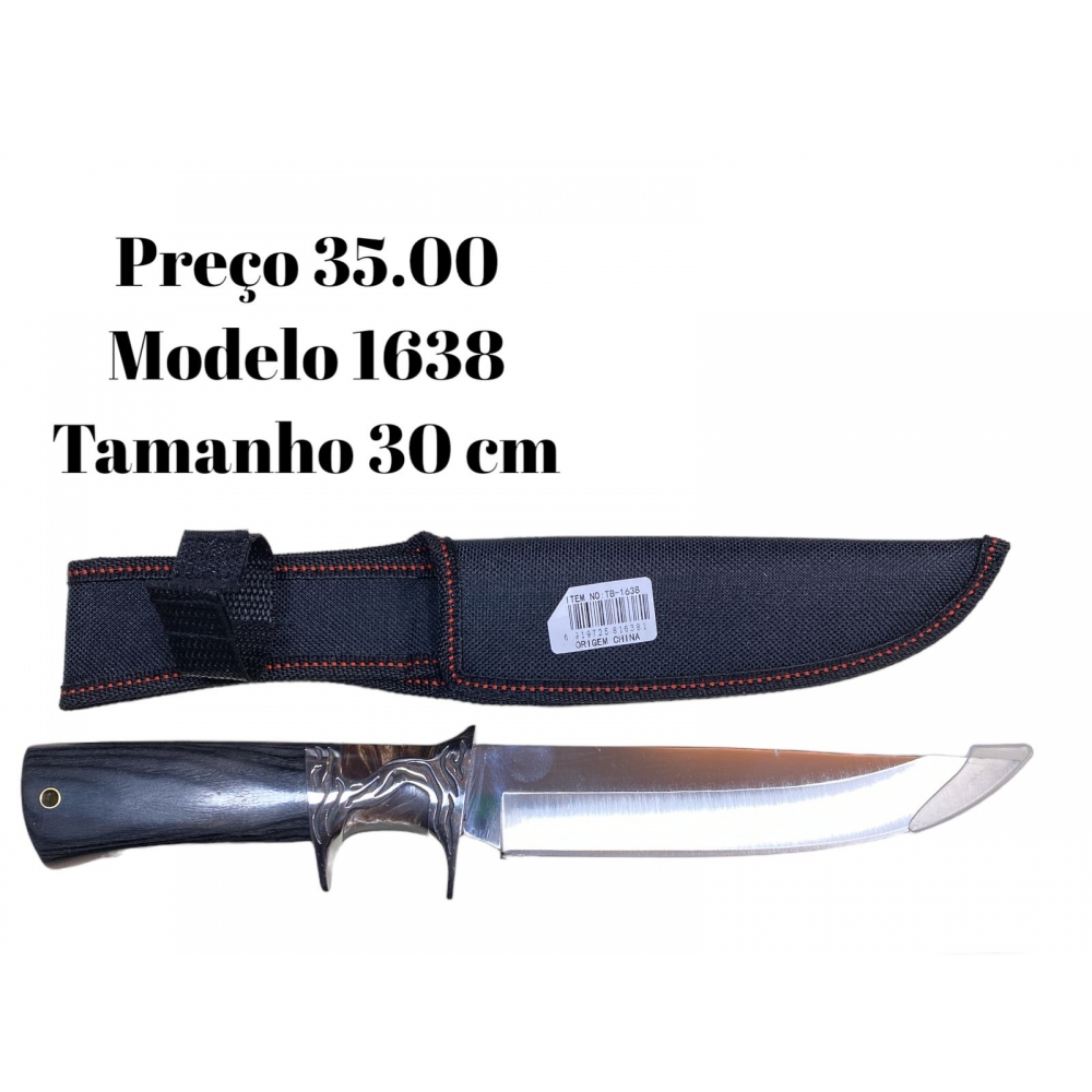 Faca De Caça, Camping, Ornamentada, Apoio De Dedo 0701 / 1638
