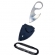 Faca de Pescoço Push Dagger Fulltang Com Colar -  HZ- 1216 - Prata