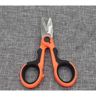 Tesoura De Cabista P/ Corte De Kevlar De Fibra Optica Pesca Corta Tudo Laranja Ws-6504