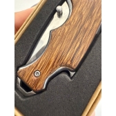 Canivete madeira manual com clip e abridor AF16