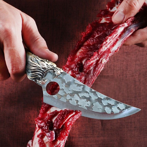 Faca de desossa chef artesanal de caça de carne cutelo faca de açougueiro para cozinha CYL-36