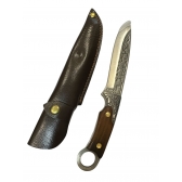 Faca Cabeça De Cobre Em Alto Relevo 24cm Churrasco Multiuso C/ Bainha De Couro FD03