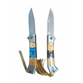 Canivete Semi Automático Cabo Madeira com Resina 1827