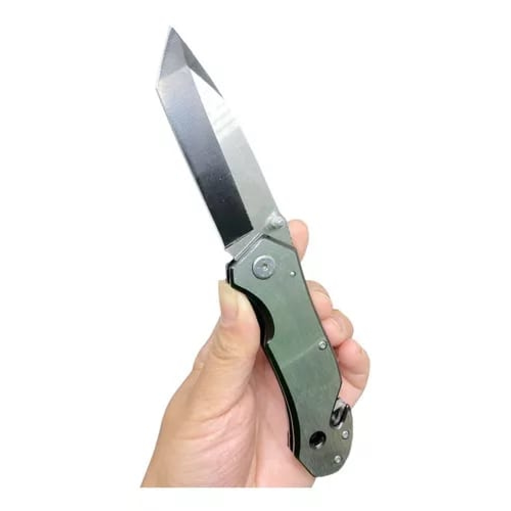 Canivete Prata Tática Kinja X008 Aço Inox De Bolso C/trava