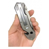 Canivete Prata Tática Kinja X008 Aço Inox De Bolso C/trava