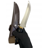 FACA LUXO EXTREMA QUALIDADE COM BAINHA DE COURO TF-01