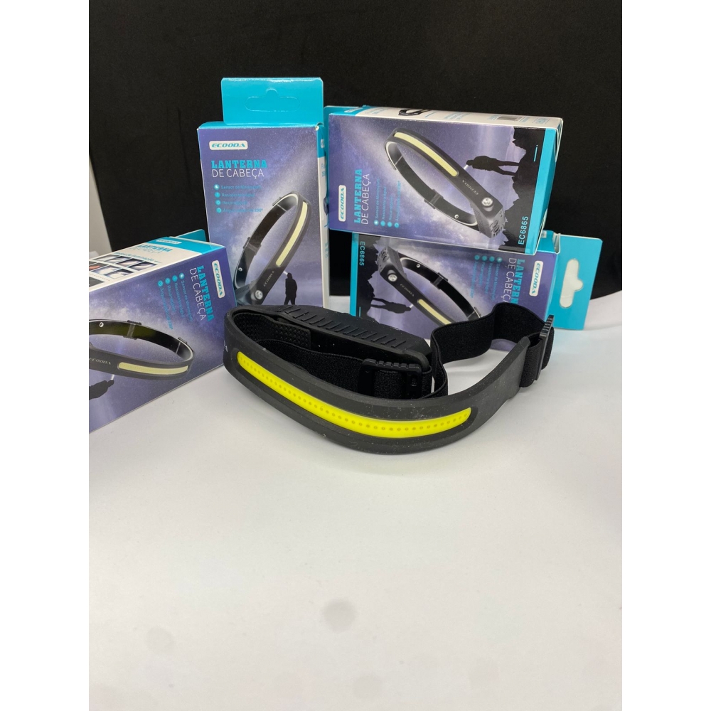 Lanterna Cabeça Fita Led Com Sensor Luz Branca  Ecooda