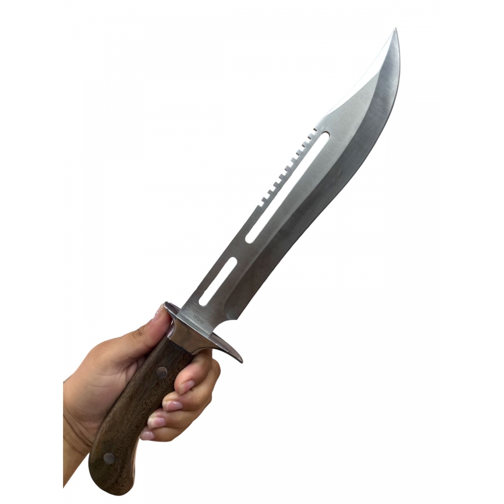 Facão 40cm com design vazado e Serrilhado no Dorso + Bainha reforçada TFG12