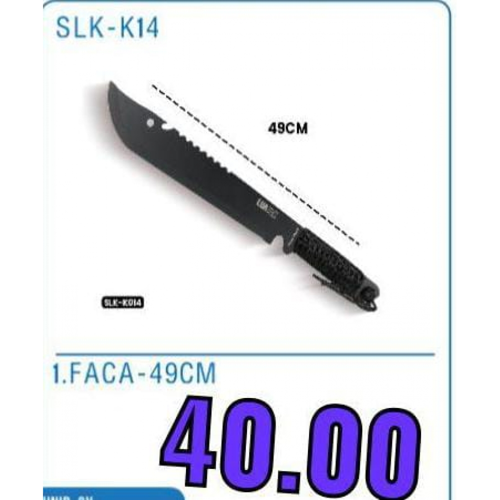 Façao Esportivo 49 cm C/ Serra  Lua Tek Caça Campinh SLK-K14