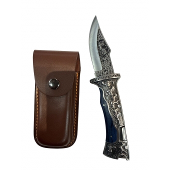 Canivete Super Luxo Coleção + Bainha Couro AZUL  CYL-70