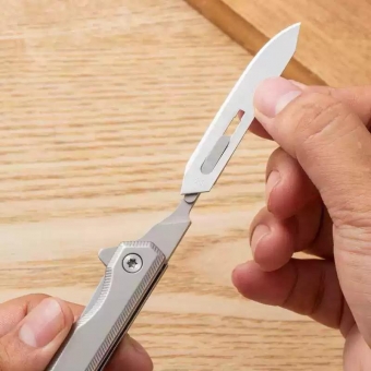 Canivete titânio BISTURI  Troca Lamina (C/2 Lamina) Edc TC-M03