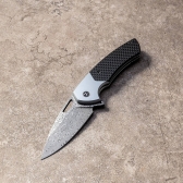 CANNIVETE SEMI AUTOMATICO liga de titânio Damasco + G10 CYL 80