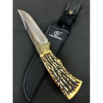 Faca De Caça Pesca Churrasco Cabo De Osso Luxo Fulltang Inox SA78