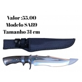 Faca Churrasco Artesanal Full Tang Afiada Bainha SA89 sa106