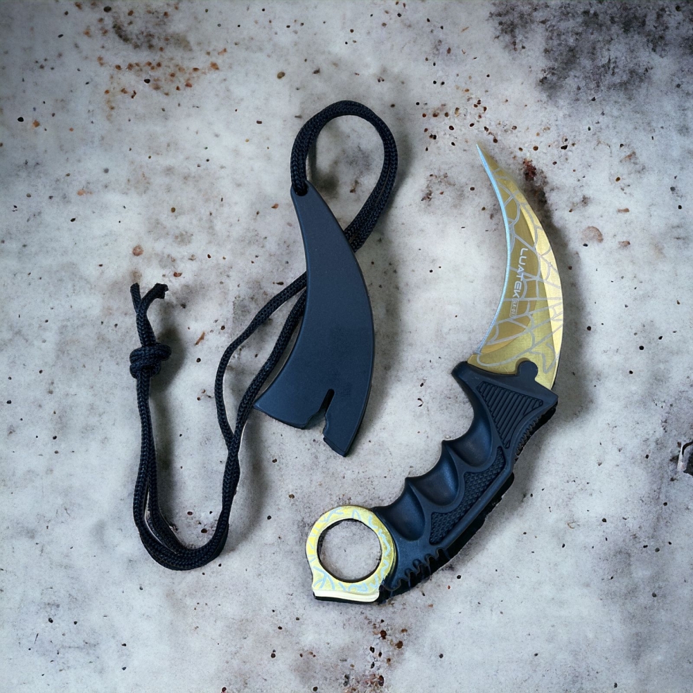 Canivete Tatica Karambit Cs Go Resistente Afiada spider Gold