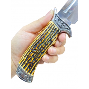 Faca Luxo Churrasco Pesca Cabo De Osso Taue A9873