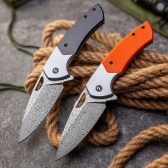 CANNIVETE SEMI AUTOMATICO liga de titânio Damasco + G10 CYL 80
