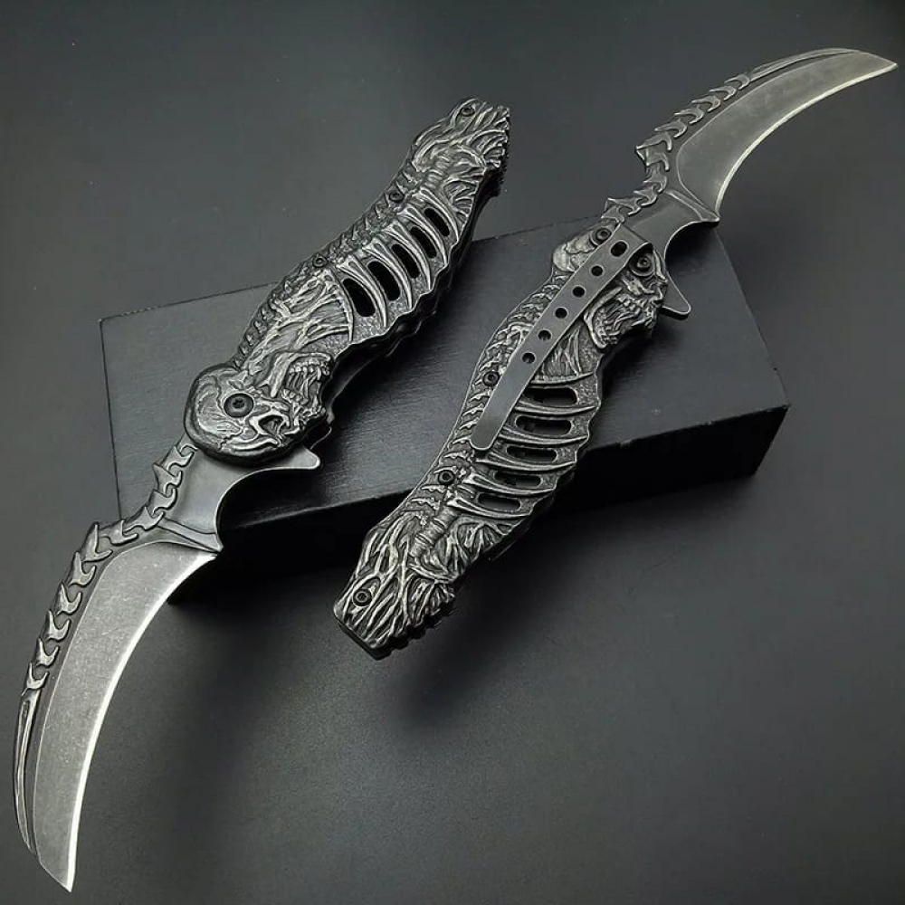 Canivete Caveira Stonewash Semi automatico c/ clip TC 01