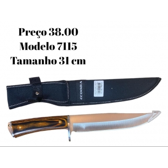 Faca Churrasco Caça E Pesca Cabo Artesanal Em Madeira 7115