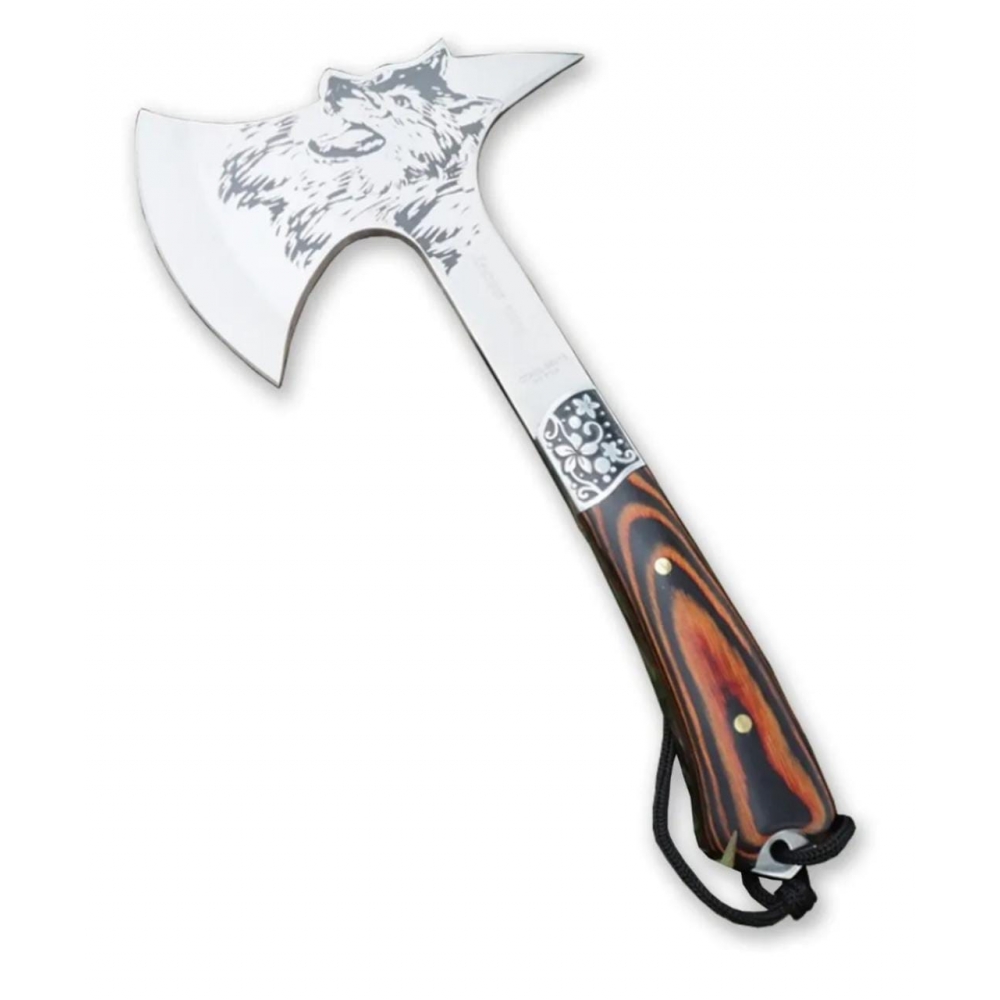 Machado Lobo Viking Tático Aço Militar Afiado Com Bainha 1205