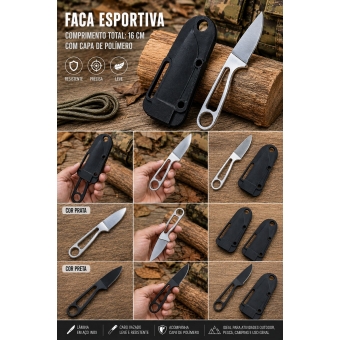 Faca Tática De Lâmina Fixa Para Camping E Uso Diário Com Estojo K139
