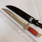 Faca Full Tang Cabo Madeira Ergonômico Militar Aço 3mm Case RMB