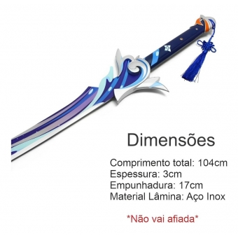 Espada Genshin Impact Haran Geppaku Futsu Kamisato Ayato Aço