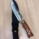 Faca Luxo Detalhe Dourado Churrasco Pesca Camping 7117