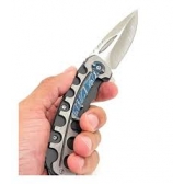 Canivete Tático Silver Black Semi Automático  F86 Tb-1710