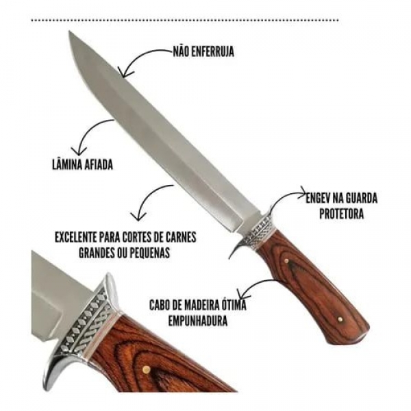 Faca  Luxo  Churrasco Full Tang  40 Cm L-35 /0990