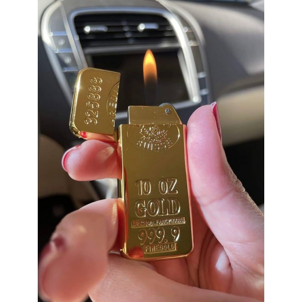 Isqueiro Recarregavel Gas luxo Gold