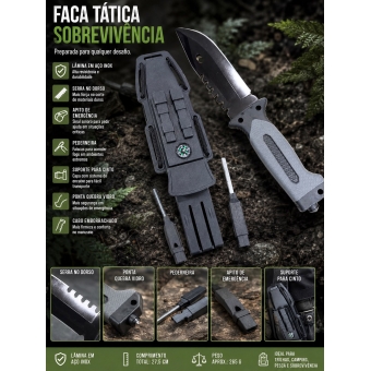 Faca Esportiva Com Bussola Pederneira Apito GK01-B