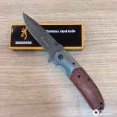 Canivete Tático Semi Automatico Browning Da301 Cabo Madeira 1615
