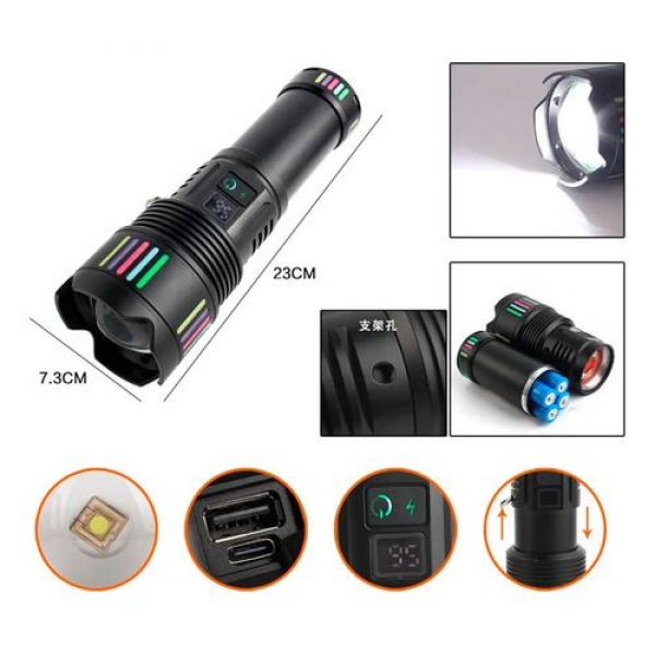 Lanterna Led Tática Recarregável Canhão De Luz Bmax 8540