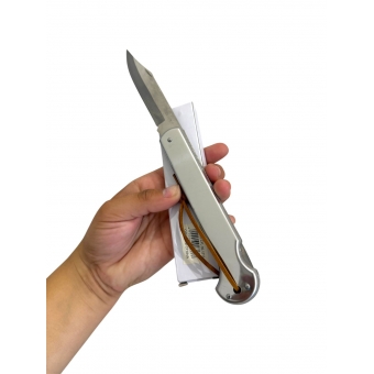 Canivete manual inox   com trava e  cordao 1717