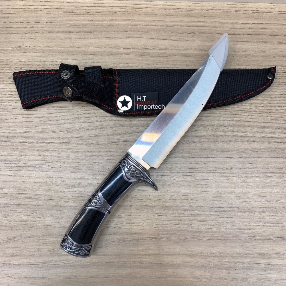 Faca De Caça Pesca Churrasco Luxo Fulltang Inox  1041